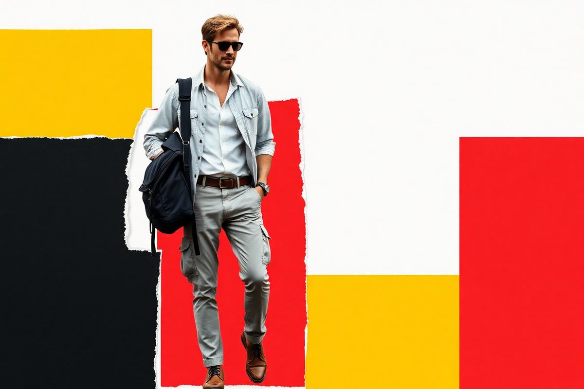 A sharply dressed dad on the school run in chinos and an overshirt