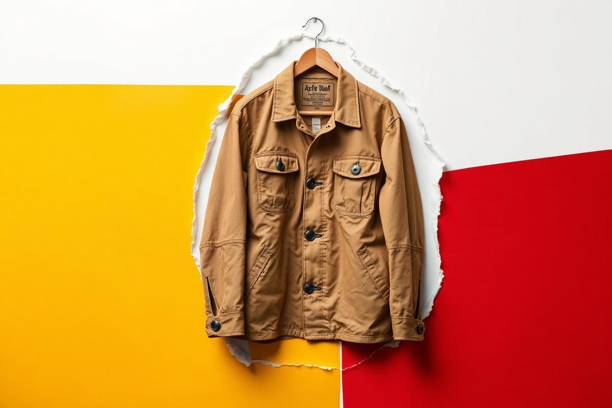 A waxed-canvas field jacket on a hanger